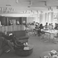 Students in Commons lounge.